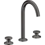 Змішувач для раковини AXOR ONE 48070340, на 3 отвори, Select 170, з донним клапаном Push-Open, чорний