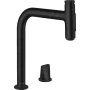 Змішувач для кухонної мийки з висувним душем HANSGROHE METRIS SELECT M71 73818670, чорний матовий