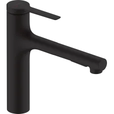 Змішувач з витяжним душем для кухонної мийки HANSGROHE ZESIS M33 74801670, чорний матовий