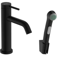 Змішувач для раковини з гігієнічним душем HANSGROHE TECTURIS S 73211670, чорний матовий