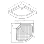 Душовий піддон напівкруглий з сифоном IMPRESE s0949090R