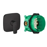 Змішувач прихованого монтажу 1 функція із прихованою частиною HANSGROHE SHOWER SELECT DEL 71765670+01800180, чорний матовий