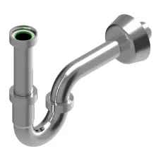 Сифон для умивальника без донного клапана 1 1/4", пластик хром, слив 200xD32 IMPRESE i-SEW d12600201S, хром