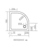 Піддон душовий напівкруглий VOLLE COMPUESTO 90sx90 4487.11909007