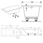 Ванна акрилова з ніжками 160x70 GEBERIT SELNOVA Square 554.382.01.1