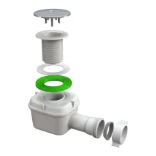 Сифон для душового піддону D50, злив D40 IMPRESE d12500111P, хром