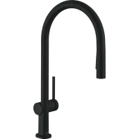 Змішувач для кухонної мийки з висувним душем HANSGROHE TALIS M54 72842670, чорний матовий