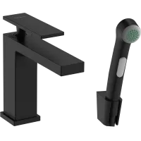 Змішувач для раковини з гігієнічним душем HANSGROHE TECTURIS E 73210670, чорний матовий