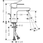 Змішувач для умивальника HANSGROHE VERNIS S 71541000, хром