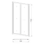 Двері душові 80 см EGER BIFOLD 599-029-80