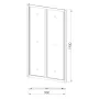 Двері душові 90 см EGER BIFOLD 599-029-90