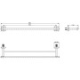 Тримач PERLA SOLID для рушників на 2 штанги PSA5245 хром