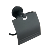 Тримач для туалетного паперу з кришкою VBI VENUS BLACK