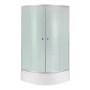 Душова кабіна Latwa SC90x90.SAT.MID.FR полукругла, скло Frost 4 мм + Душовий піддон KAPIELKA ST90x90x26, з панеллю Lidz