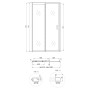 Душові двері в нішу Qtap Taurus CRM201-11.C6 97-108x200 см, скло Clear 6 мм, покриття CalcLess