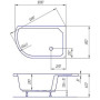 Акриловий душовий піддон глибокий CARAPELLE 1200x850