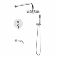 Змішувач для душа PERLA "SMART" вбуд. круглий САТИН/Нержавіюча сталь 3 реж. PSS7804