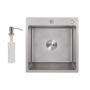 Мийка для кухні інтегрована Lidz Handmade H5050G (LDH5050GPVD43620) Brushed Grey PVD 3,0/1,0 мм