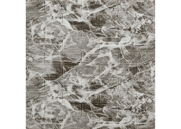 Декоративна 3D панель самоклейка 700х770х3мм Мармур чориний (061-3) SW-00000691