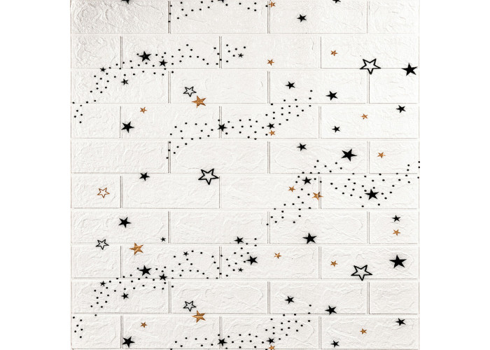 Декоративна 3D панель самоклейка 700х770х3мм Зірки (цегла) (021-3) SW-00000693