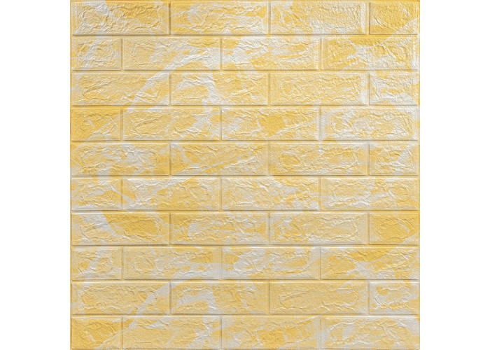 Декоративна 3D панель самоклейка 700х770х3мм Мармур жовтий (062-3) SW-00000694