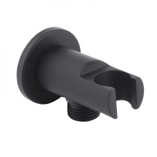 Шлангове під'єднання для душу PERLA 1/2 н-н кругле з тримачем чорний PSA2431B