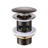 Донний клапан Perla 1/4 Click-Clack латунь ГРАФІТ з переливом PSA2201Т