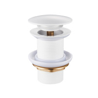 Донний клапан Perla нажимной 1/4 Click-Clack латунь БІЛА PSA2101W