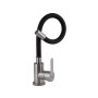 Змішувач для кухні Brinex Pure 015F3 з гнучким виливом Nickel/Black BRIPUR015F3NKB