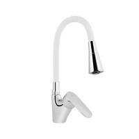 Змішувач для кухні Lidz Tani 007F3 з гнучким виливом (k40) LDTAN007F3WCR40423 Chrome/White