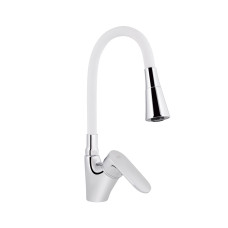 Змішувач для кухні Lidz Tani 007F3 з гнучким виливом (k40) LDTAN007F3WCR40423 Chrome/White