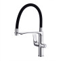 Змішувач PERLA "PETER" кухня гнучкий гусак з фільтом латунь графіт PSK6759-G, Хром