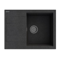 Кухонна мийка GRANITAN LUGO BLACK чорна з білим вкрапленням *