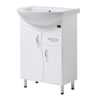 Тумба з умив. "Солас 56" з шухлядою,біла,хвиля