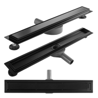 Трап для душу REA NEOX 70 PRO BLACK 2в1 чорний