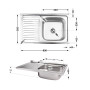 Кухонна мийка Brinex 5080-R 0,6 мм Satin (BRIN5080RSAT06)