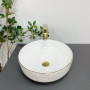 Умивальник (раковина) VBI BARI S WHITE GOLD EDGE накладний