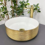 Умивальник (раковина) VBI PRATO BRUSH GOLD WHITE накладний
