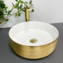Умивальник (раковина) VBI PRATO BRUSH GOLD WHITE накладний