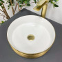 Умивальник (раковина) VBI PRATO BRUSH GOLD WHITE накладний