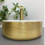 Умивальник (раковина) VBI PRATO BRUSH GOLD WHITE накладний