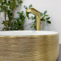 Умивальник (раковина) VBI PRATO BRUSH GOLD WHITE накладний