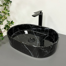 Умивальник (раковина) VBI VERONA 50 BLACK MARMO GLOSSY накладний
