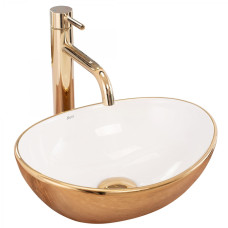 Умивальник (раковина) REA SOFIA GOLD WHITE накладний *