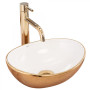 Умивальник (раковина) REA SOFIA GOLD WHITE накладний *