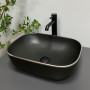 Умивальник (раковина) VBI RAVENNA BLACK MATT SILVER EDGE накладний