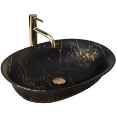 Умивальник (раковина) REA ROMA BLACK MARBLE MATТ накладний *