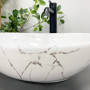 Умивальник (раковина) VBI PARMA WHITE STONE GLOSSY накладний