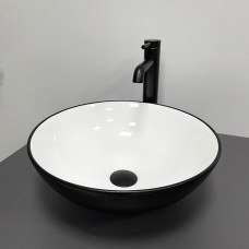 Умивальник (раковина) VBI AMALFI BLACK WHITE накладний