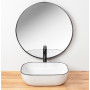 Умивальник (раковина) REA MARBEL WHITE BLACK EDGE накладний *